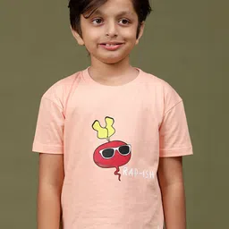 TALES & STORIES Boys Typography Striped Applique Round Neck Cotton T-shirt-picture-30