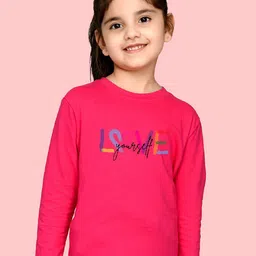 NUSYL Girls Typography Printed Round Neck T-shirt-picture-19