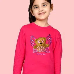 NUSYL Girls Graphic Printed Round Neck T-shirt-image-18