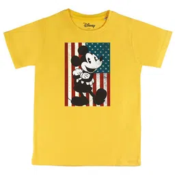 Disney by Wear Your Mind Boys YellowRed Mickey Mouse Printed Cotton Pure Cotton T-shirt-picture-21