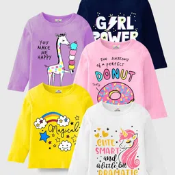 KUCHIPOO Girls 5 Printed Applique T-shirt-picture-15