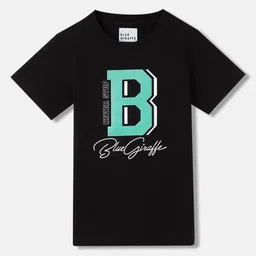 Blue Giraffe Boys Varsity Printed Applique T-shirt-image-55