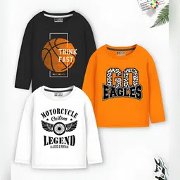 HERE&NOW Boys Typography 3 Printed Applique T-shirt-picture-54