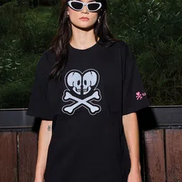 Bonkers Corner Graphic Printed Round Neck Cotton Oversized T-shirt-picture-37