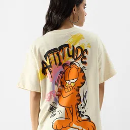 The Souled Store Graphic Printed Pure Cotton Oversized T-shirt image 1