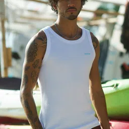 Bonkers Corner Self Design Round Neck Tank Innerwear Vests image 1