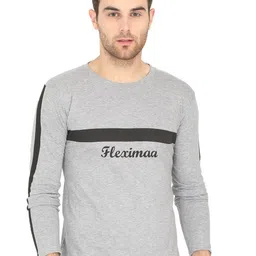 Fleximaa Men Grey Melange Cotton T-shirt-picture-16