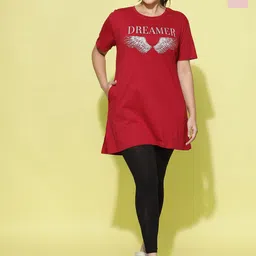 9shines Label Plus Size Pack Of 2 Printed Cotton Lounge T-shirts-picture-30