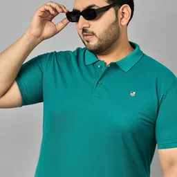 Zigo Men Solid Plus Size Polo T-shirt-image-6