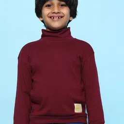 TALES & STORIES Boys Striped High Neck Applique Cotton T-shirt-picture-27