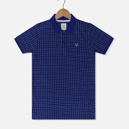 Allen Solly Junior Boys Geometric Printed Polo Collar Pure Cotton T-shirt-picture-25