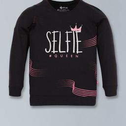 3PIN Girls Typography Printed Round Neck Long Sleeves Cotton Pullover Sweatshirt-picture-5