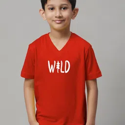 Friskers Boys Typography Printed V-Neck Skin Friendly Bio-Wash Pure Cotton T-Shirt-picture-20