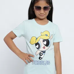 METTLE Girls Powerpuff Girls Printed Round Neck Pure Cotton T-shirt-picture-34