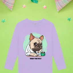 NUSYL Boys Purple Printed V-Neck Applique T-shirt-picture-33