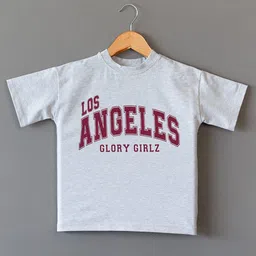 The Lion and The Fish Girls Varsity High Neck Applique T-shirt-image-22