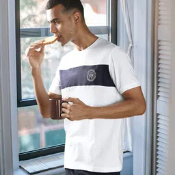 U.S. Polo Assn. Men White Colourblocked Lounge T-shirt-image-41