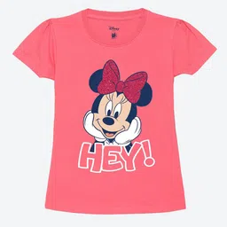 YK Disney Girls Minnie Mouse Graphic Printed Pure Cotton T-Shirt-picture-14