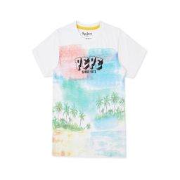 Pepe Jeans Boys Typography Printed Applique Round Neck Short Sleeves Pure Cotton T-shirt-picture-30