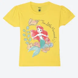 YK Disney Girls Printed Extended Sleeves Pure Cotton Applique T-shirt-image-31