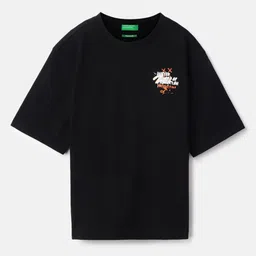 United Colors of Benetton Boys Typography Printed Round Neck Pure Cotton Oversized T-shirt-picture-28