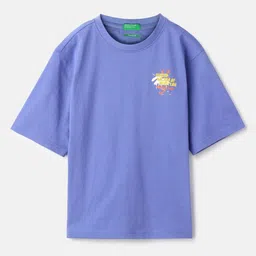 United Colors of Benetton Boys Typography Printed Round Neck Pure Cotton Oversized T-shirt-picture-3