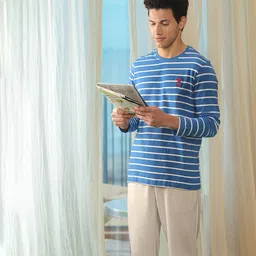 U.S. Polo Assn. Men Blue Striped Lounge T-shirt-picture-20