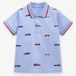 LULU & SKY Boys Printed Polo Collar Applique T-shirt-picture-12