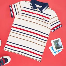 Pantaloons Junior Boys Striped Polo Collar Cotton T-shirt-picture-39