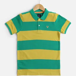 Allen Solly Junior Boys Striped Polo Collar Short Sleeves Cotton T-shirt-image-99