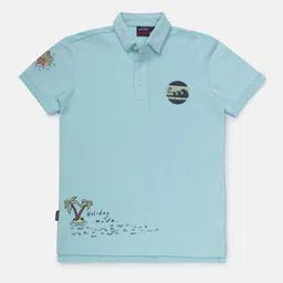 Gini and Jony Boys Blue Printed Polo Collar T-shirt-picture-37