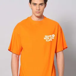 Besick Men Typography Printed Round Neck Oversized T-shirt-picture-26