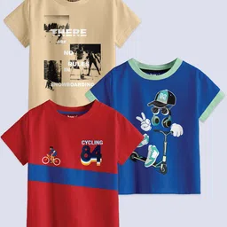 BAESD Boys Pack Of 3 Printed Pure Cotton T-shirts-picture-52
