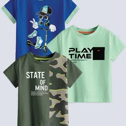 BAESD Boys Pack Of 3 Printed Cotton T-shirt-picture-28