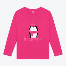 BAESD Girls Typography Cotton Round Neck Regular T-shirt image 1