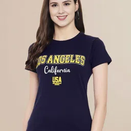 Fabflee Women Colourblocked Drop-Shoulder Sleeves Applique T-shirt-image-11