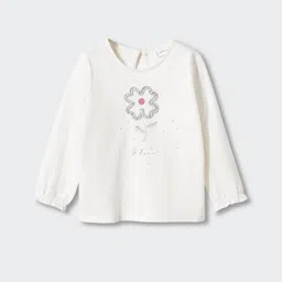 Mango Kids Girls Floral Lace Insert Detail Pure Cotton Sustainable Top-picture-19