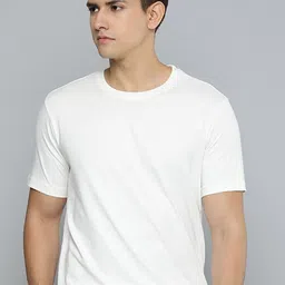 Mast & Harbour White Round Neck Regular Fit Cotton T-shirt-picture-47