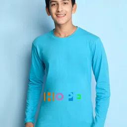 NUSYL Boys Blue Solid T-shirt-picture-54