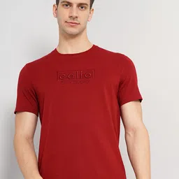 Celio Typography Embroidered Cotton T-shirt-picture-14