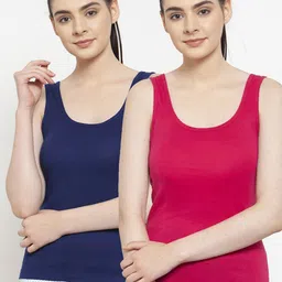 Friskers Woman Pack of 2 Blue & Pink Tank Top-image-22