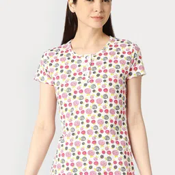 zebu Women Printed Pure Cotton Lounge Tshirt-image-98