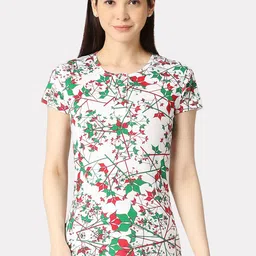 zebu Women Printed Pure Cotton Lounge Tshirt-image-98