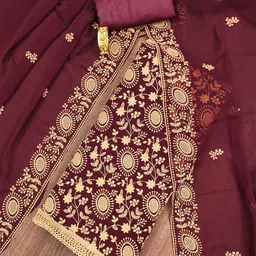 SHADOW & SAINING Floral Embroidered Unstitched Dress Material-picture-38