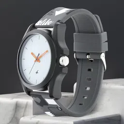 Fastrack Unisex White Dial & Grey Straps TEES-Hashtag Analogue Watch 68011PP04-picture-44