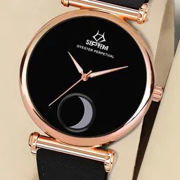 Septem Men Black Printed Dial & Black Leather Straps Analogue Watch-picture-22