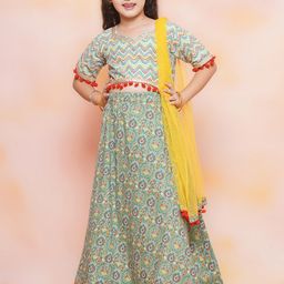 Aj DEZInES Girls Printed Ready to Wear Lehenga Choli With Dupatta-picture-26
