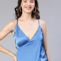 Oxolloxo Solid Satin Overlapped Top-picture-36