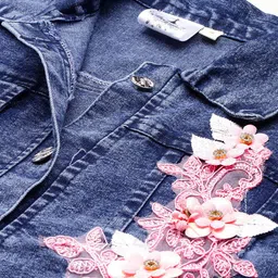 Aarika Lightweight Patch Work Crop Denim Jacket image 2