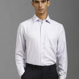 Louis Philippe Men Classic Spread Collar Textured Cotton Formal Shirt-picture-14